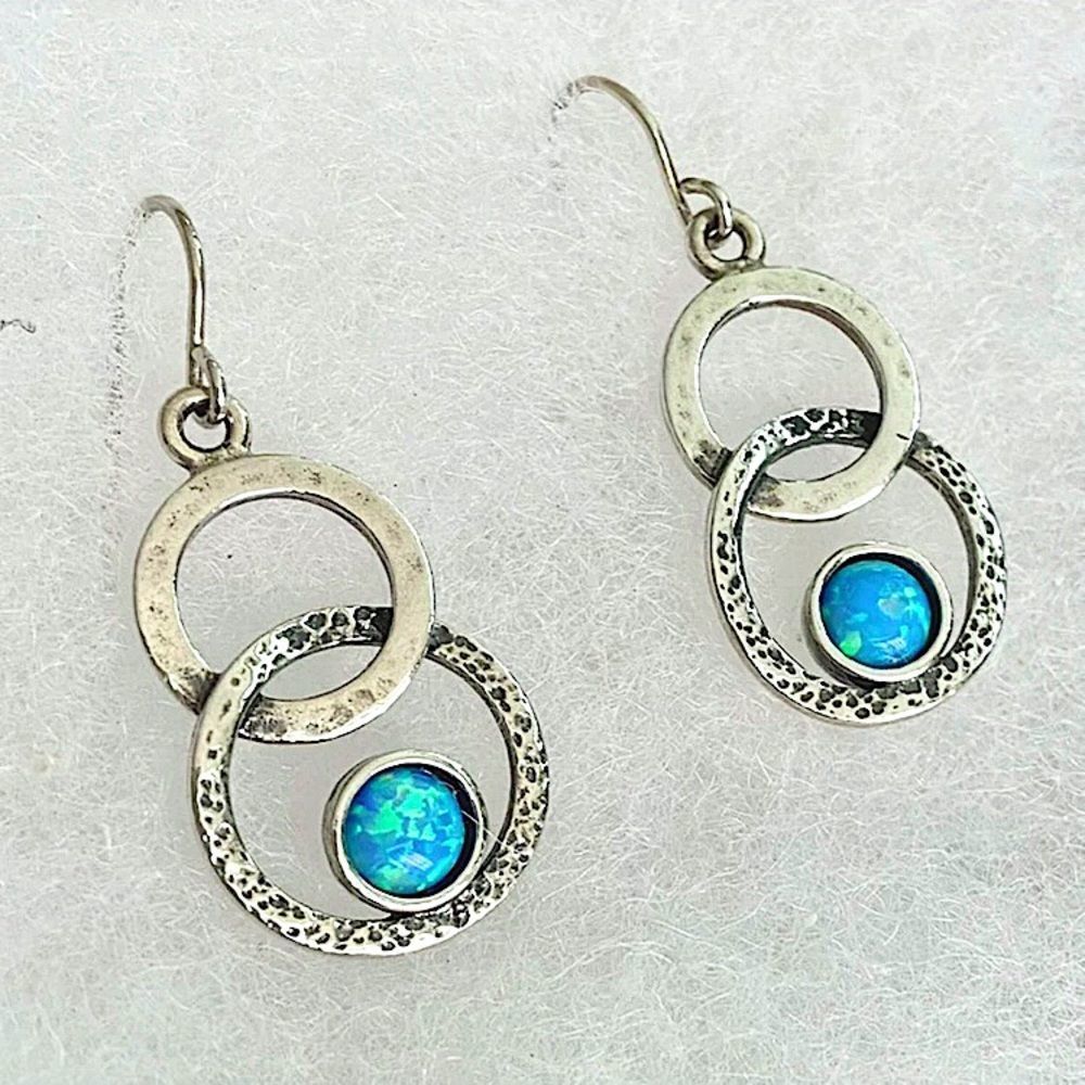 DIDAE Sterling Silver 925 Opal Drop Earrings